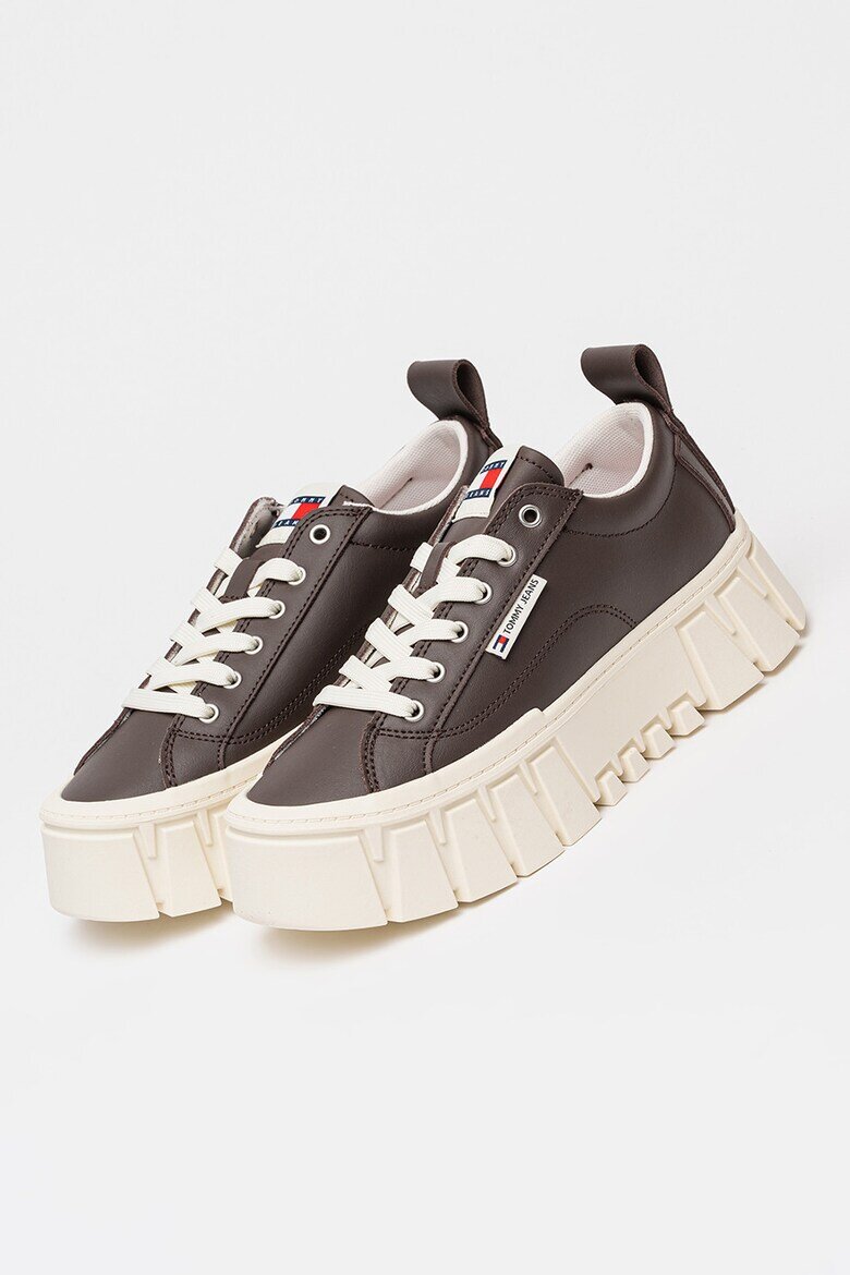 Tommy Jeans Спортни обувки с равна платформа и кожа