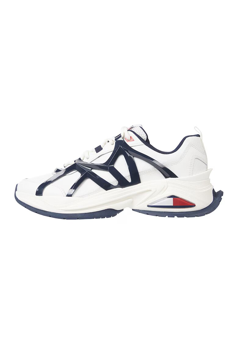 Tommy Jeans Спортни обувки с текстил - Бял/Черен