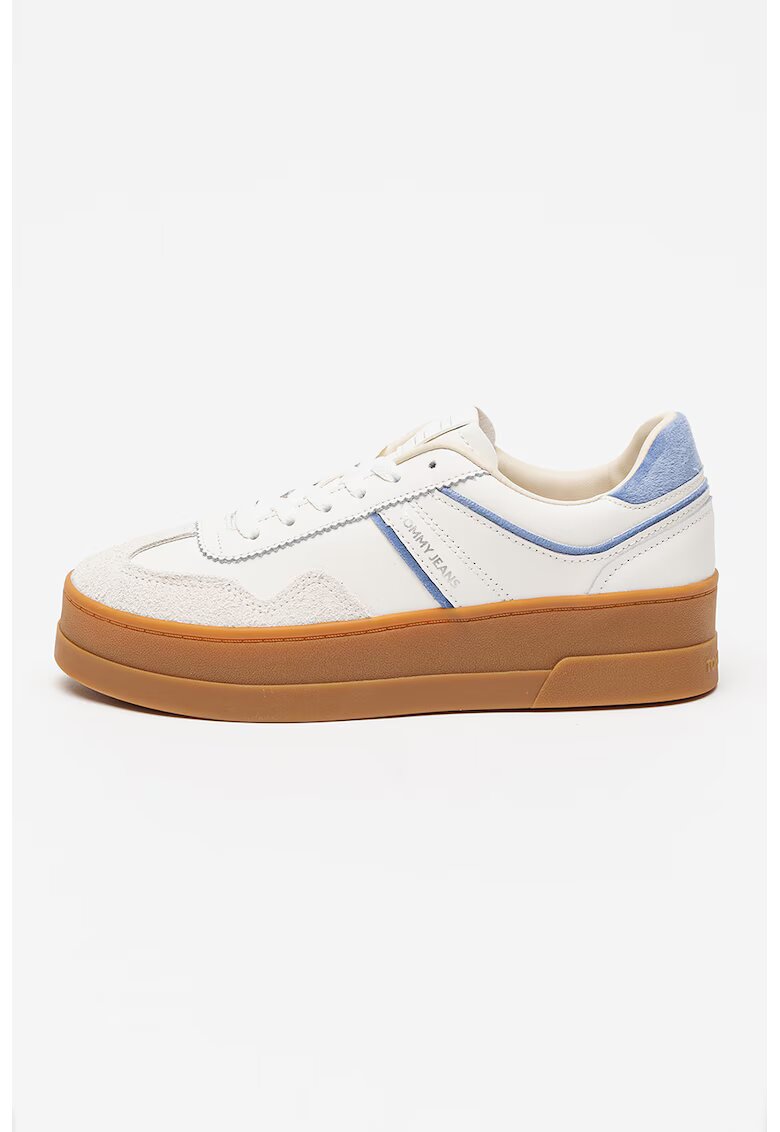 Tommy Jeans Спортни обувки The Greenwich с равна платформа - Индигово синьо/Мръснобял