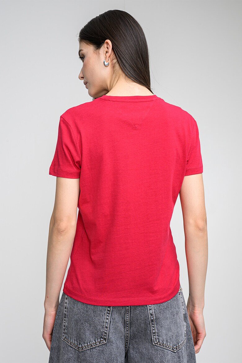 Tommy Jeans Стандартна тениска с лого Тъмнорозов