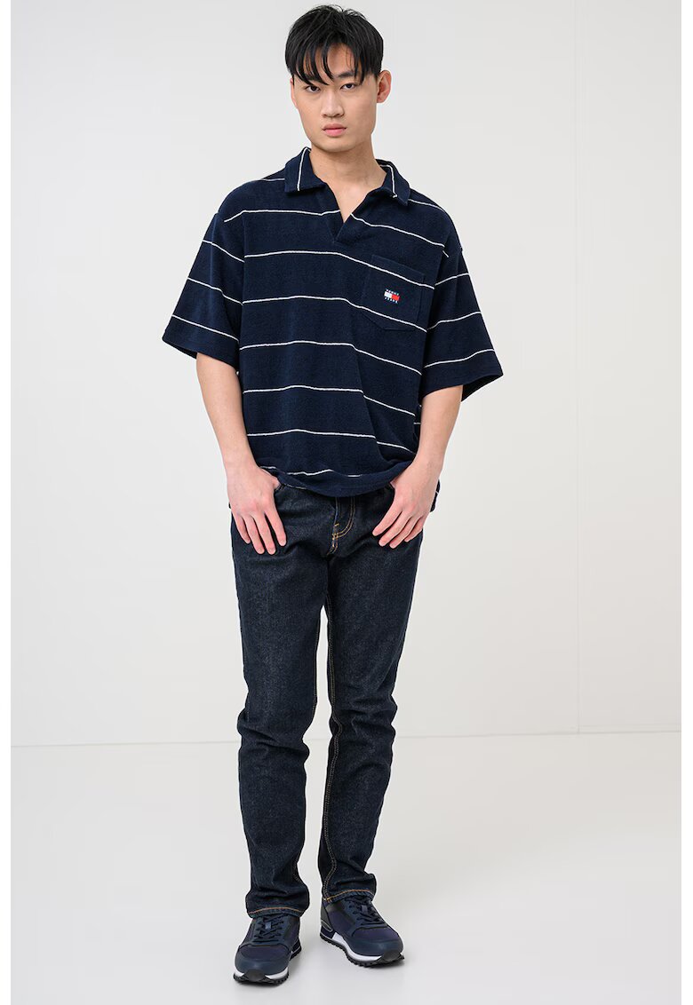 Tommy Jeans Стандартна тениска с яка и райе