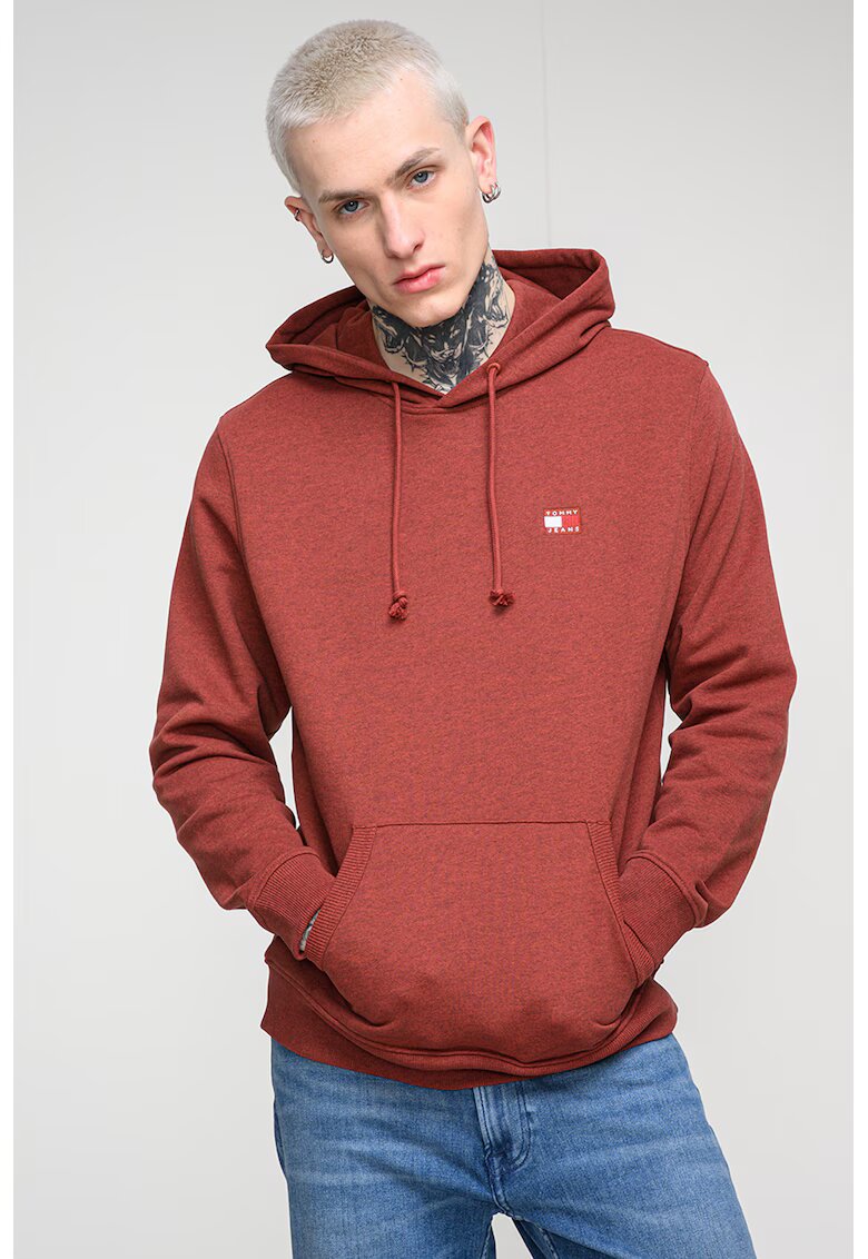 Tommy Jeans Стандартно худи с регулируема качулка - Керемидено червено
