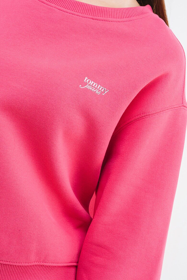 Tommy Jeans Свободен суитшърт с овално деколте Малина