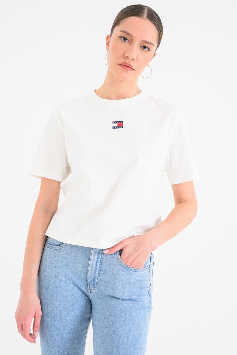 Tommy Jeans Свободна памучна тениска Бял
