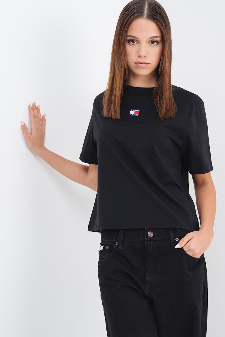 Tommy Jeans Свободна памучна тениска Червен/Черен