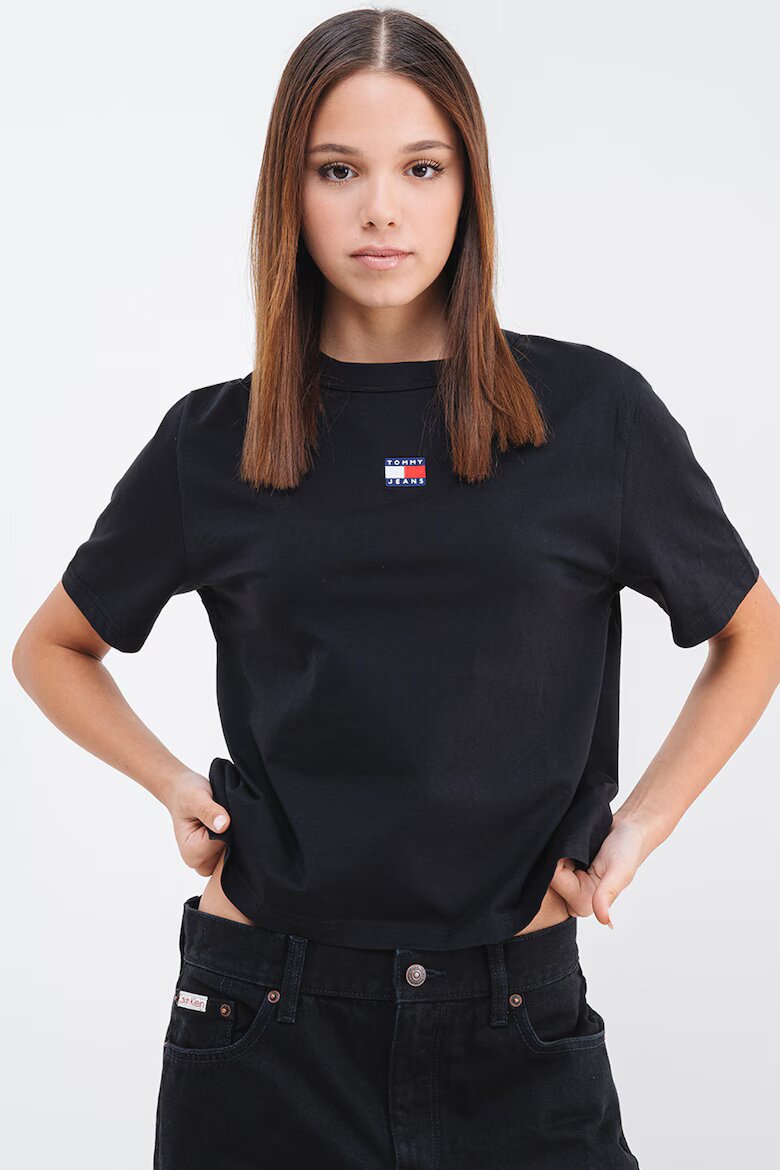 Tommy Jeans Свободна памучна тениска Червен/Черен