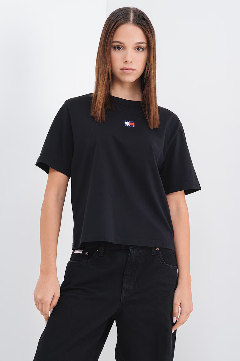Tommy Jeans Свободна памучна тениска Червен/Черен