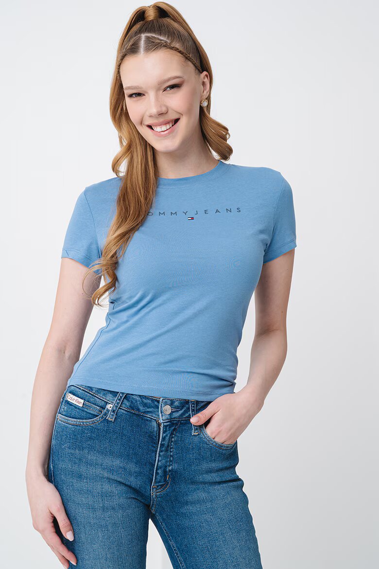 Tommy Jeans Тениска с лого и овално деколте