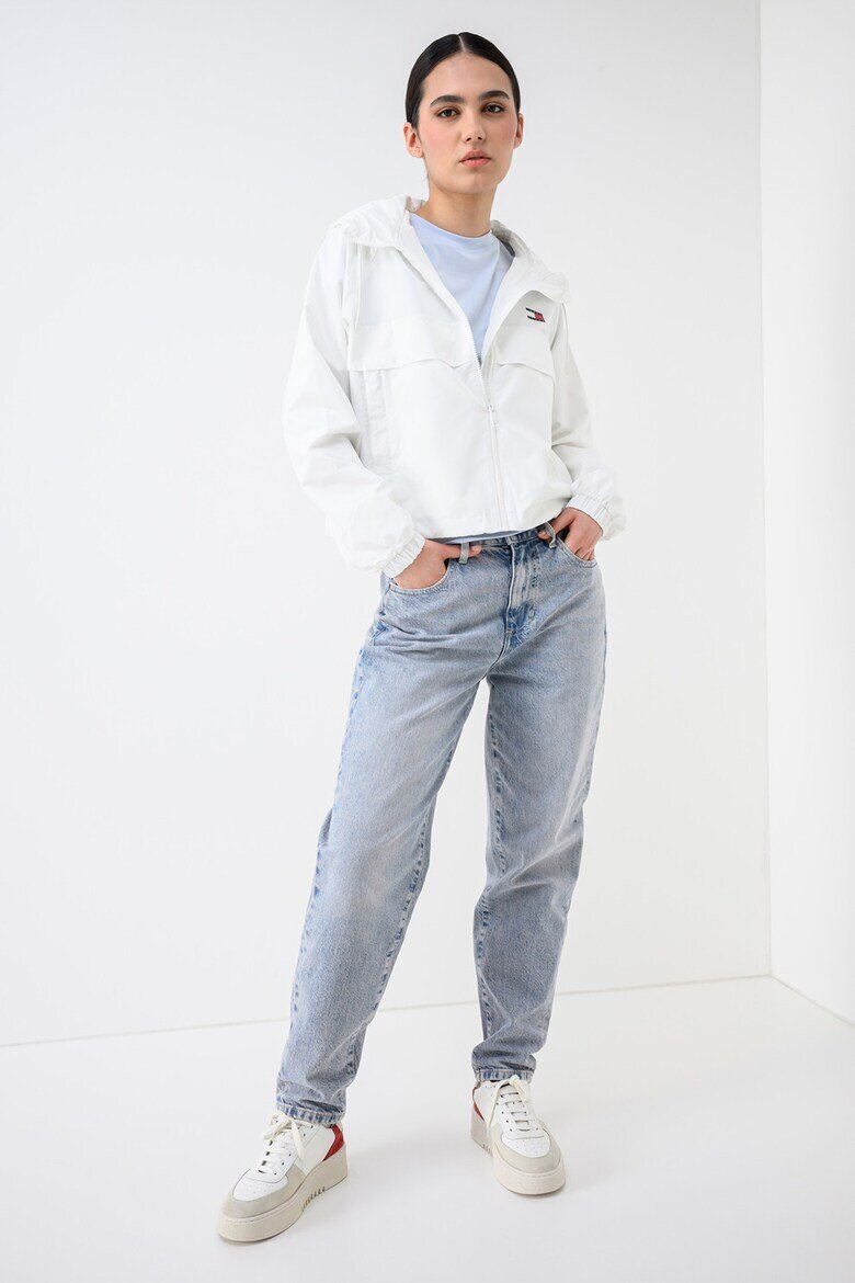 Tommy Jeans Яке с цип яка и лого Мръснобял