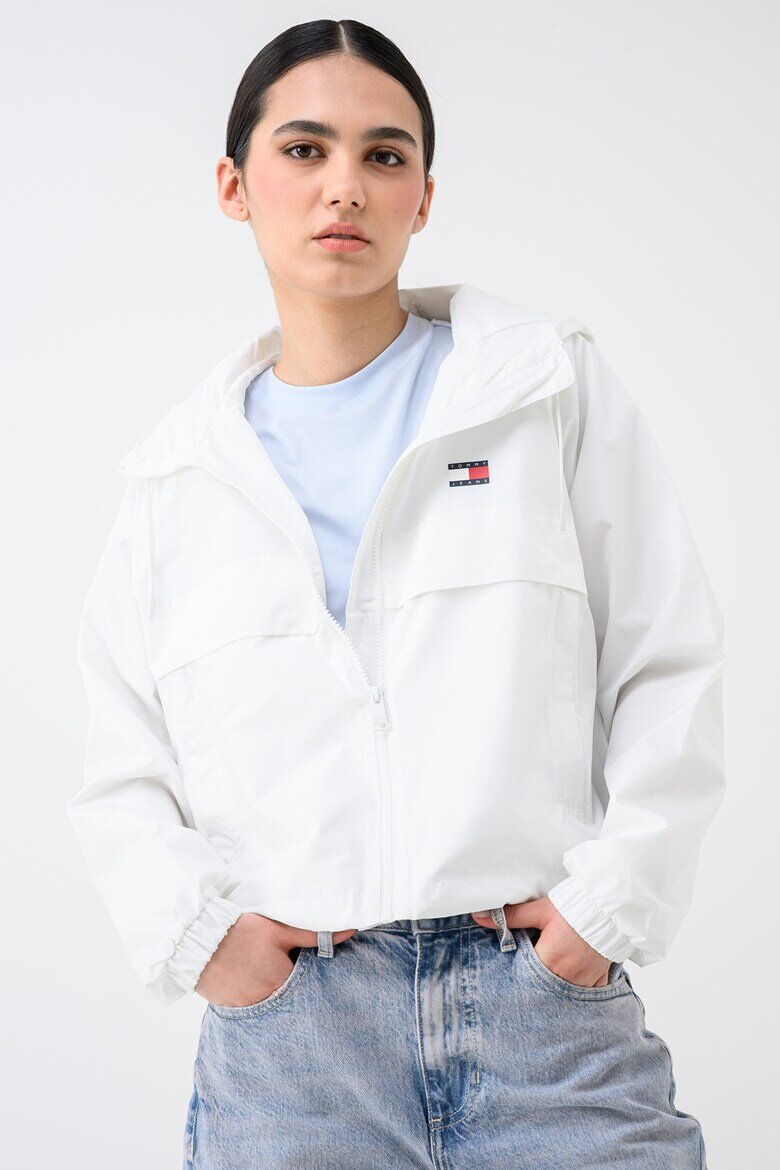 Tommy Jeans Яке с цип яка и лого Мръснобял