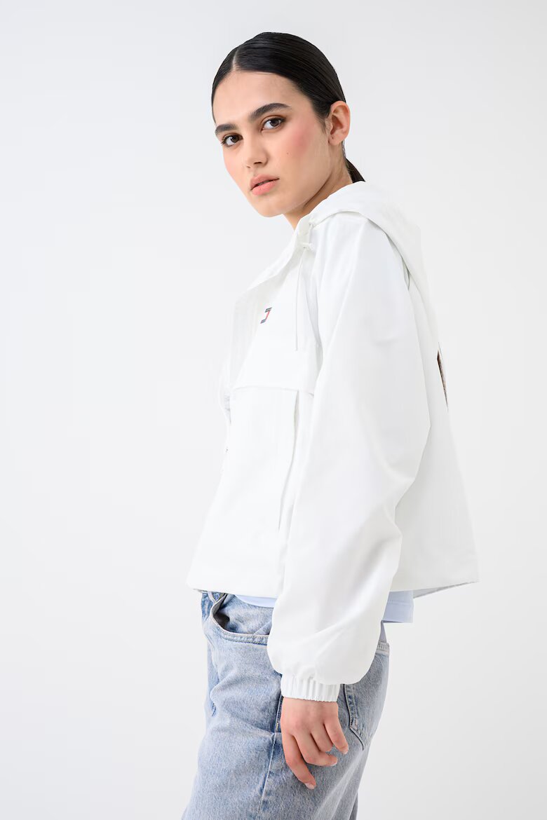 Tommy Jeans Яке с цип яка и лого Мръснобял
