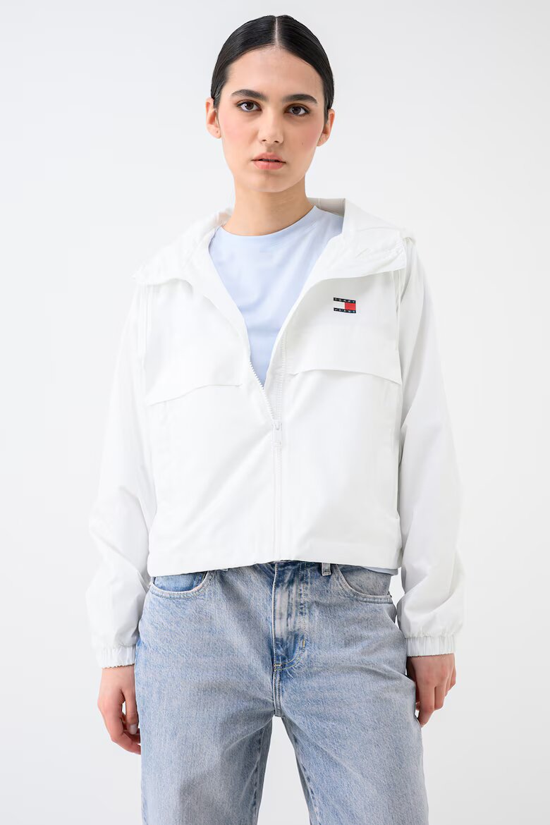 Tommy Jeans Яке с цип яка и лого Мръснобял