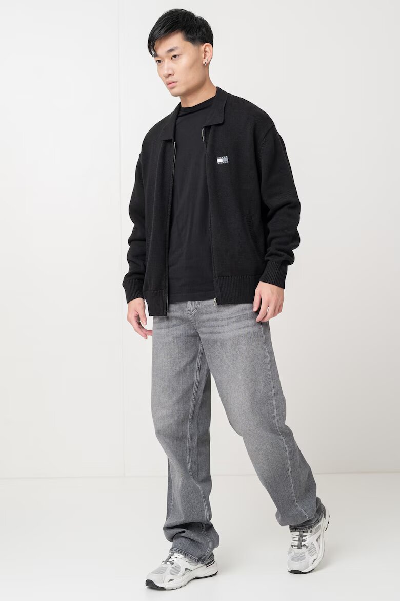 Tommy Jeans Жилетка с цип и лого Черен