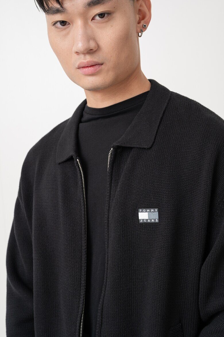 Tommy Jeans Жилетка с цип и лого Черен