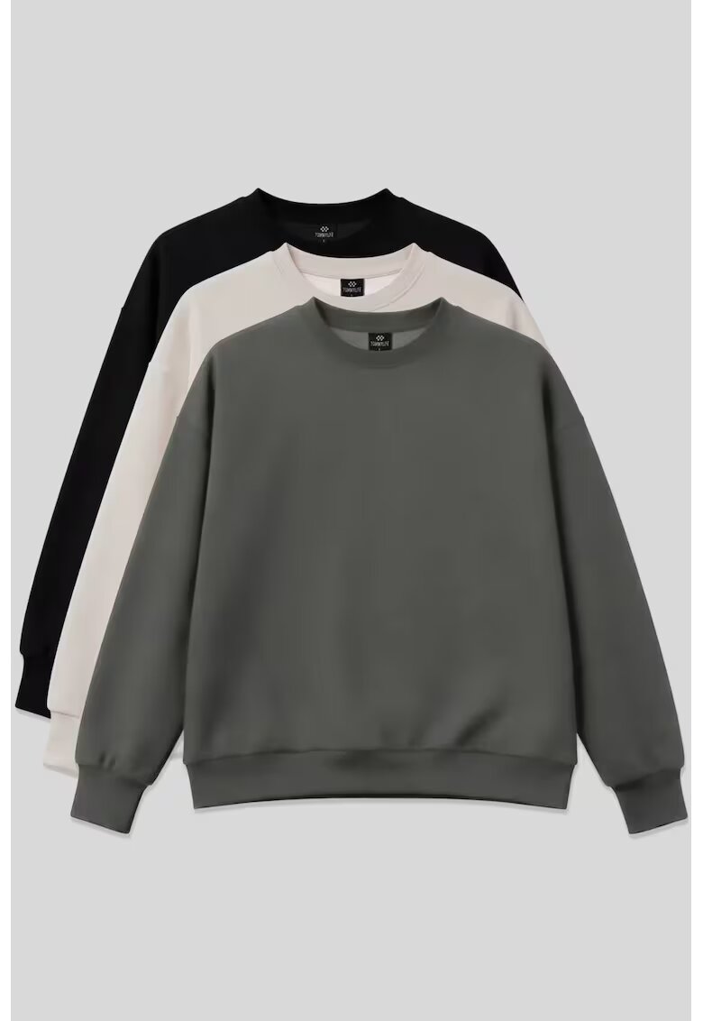 TommyLife Дамски суитчър черен от памучна смес -