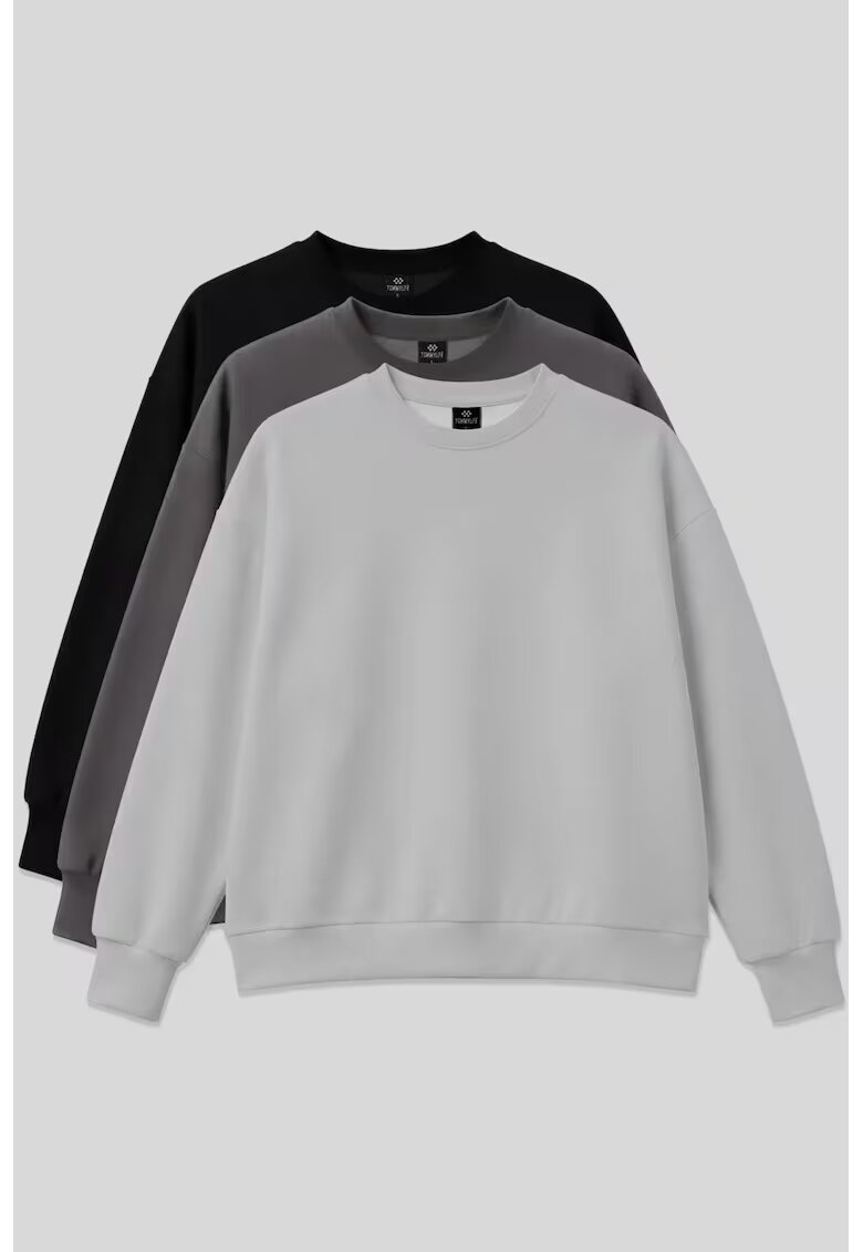 TommyLife Дамски суитчър тъмносив памучна смес
