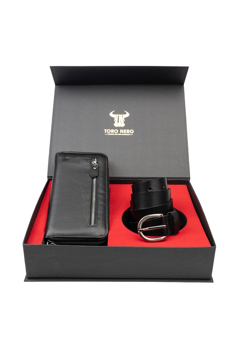 Toro Nero Дамски комплект портфейл и колан - естествена кожа - - Arya-Middle