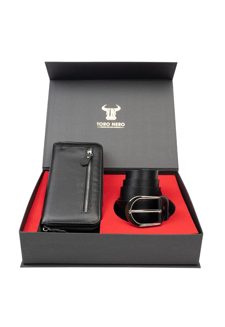 Toro Nero Дамски комплект портфейл и колан - естествена кожа - - Arya-Thick