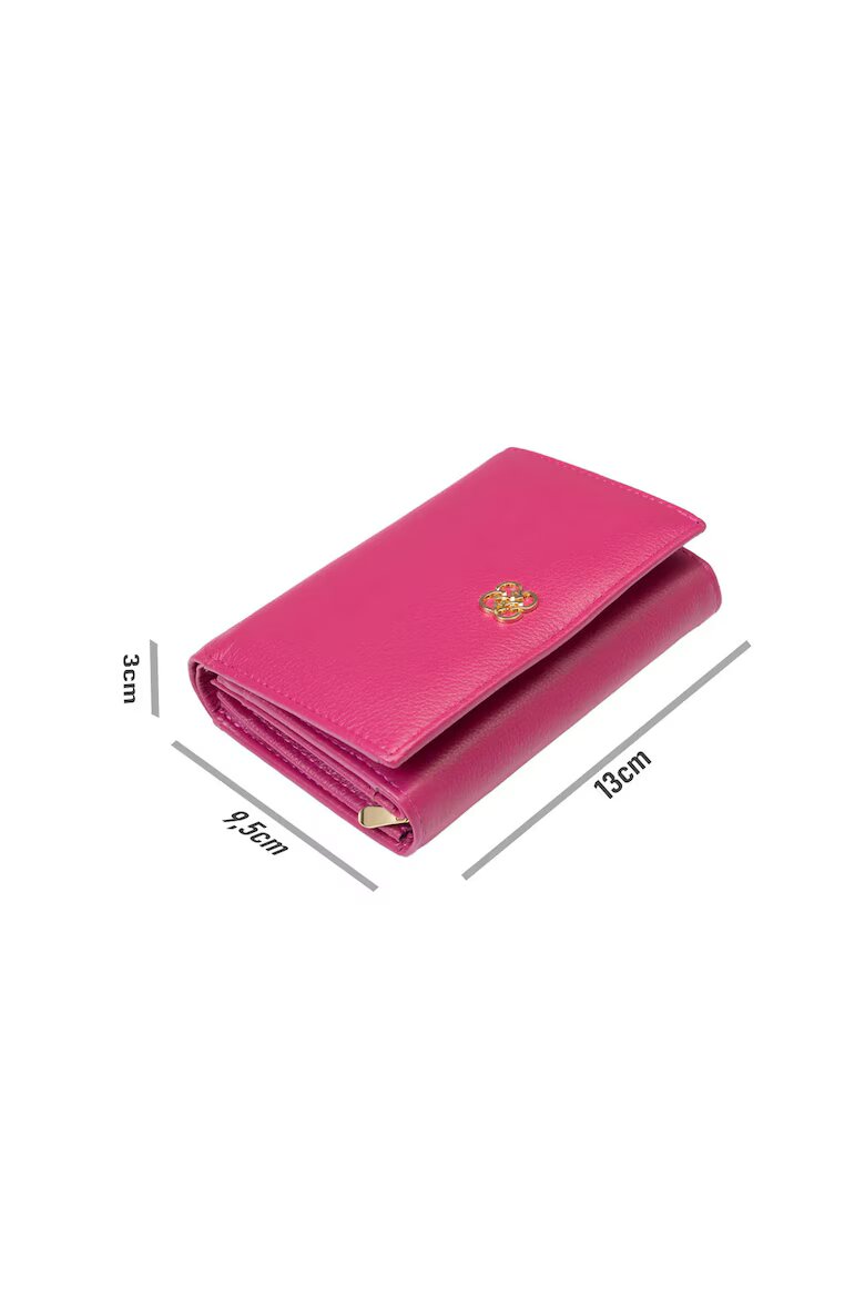 Toro Nero Дамски кожен портфейл Little wallet Фуксия 19 x 10 x 2.5 cm