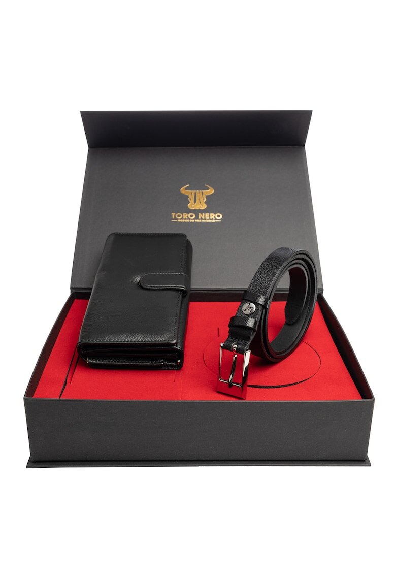 Toro Nero Дамски портфейл и комплект колан - естествена кожа - - Reset-Slim