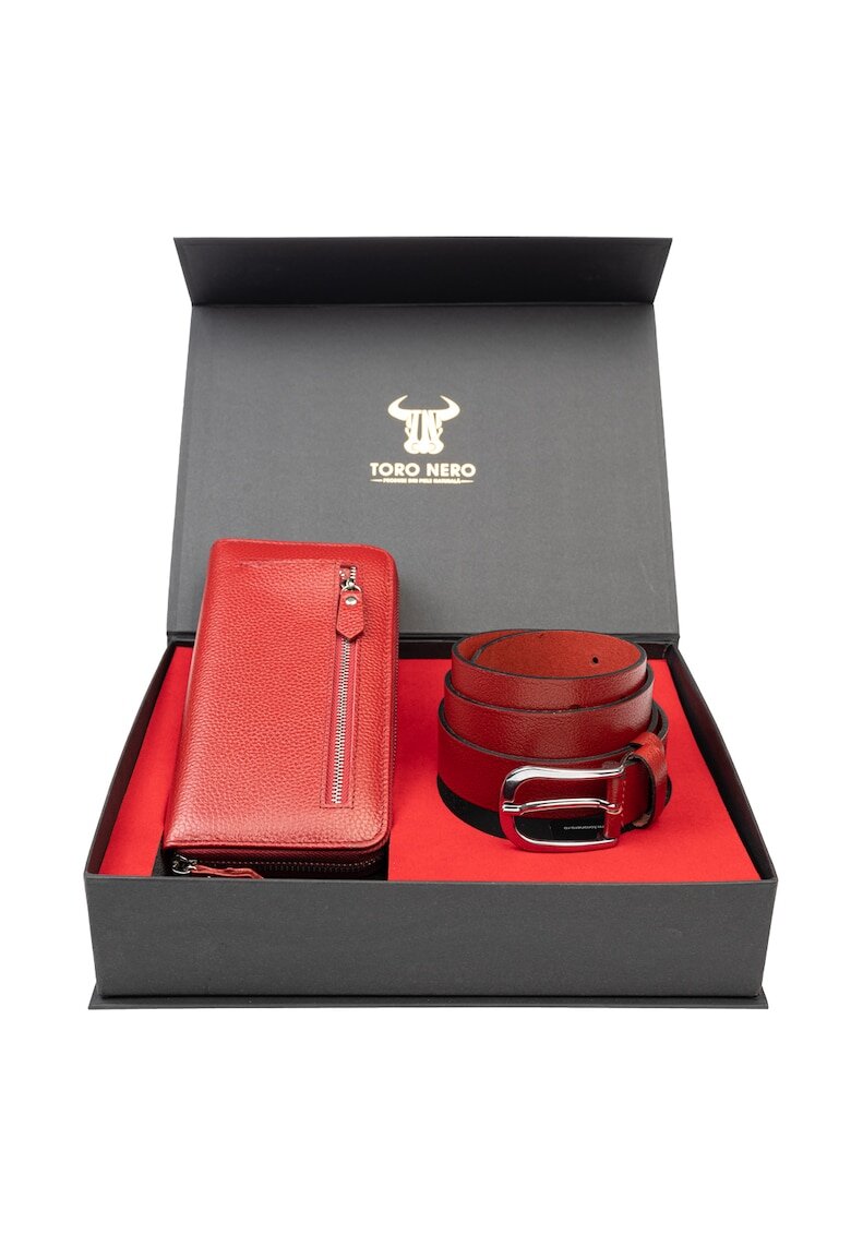 Toro Nero Дамски портфейл и комплект колан - естествена кожа - - Arya-Middle