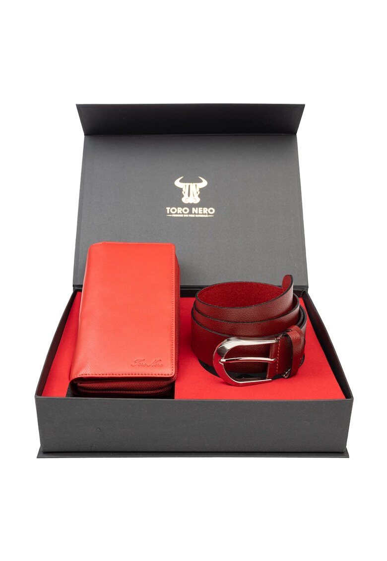 Toro Nero Дамски портфейл и комплект колан - естествена кожа - - Gina-Thick