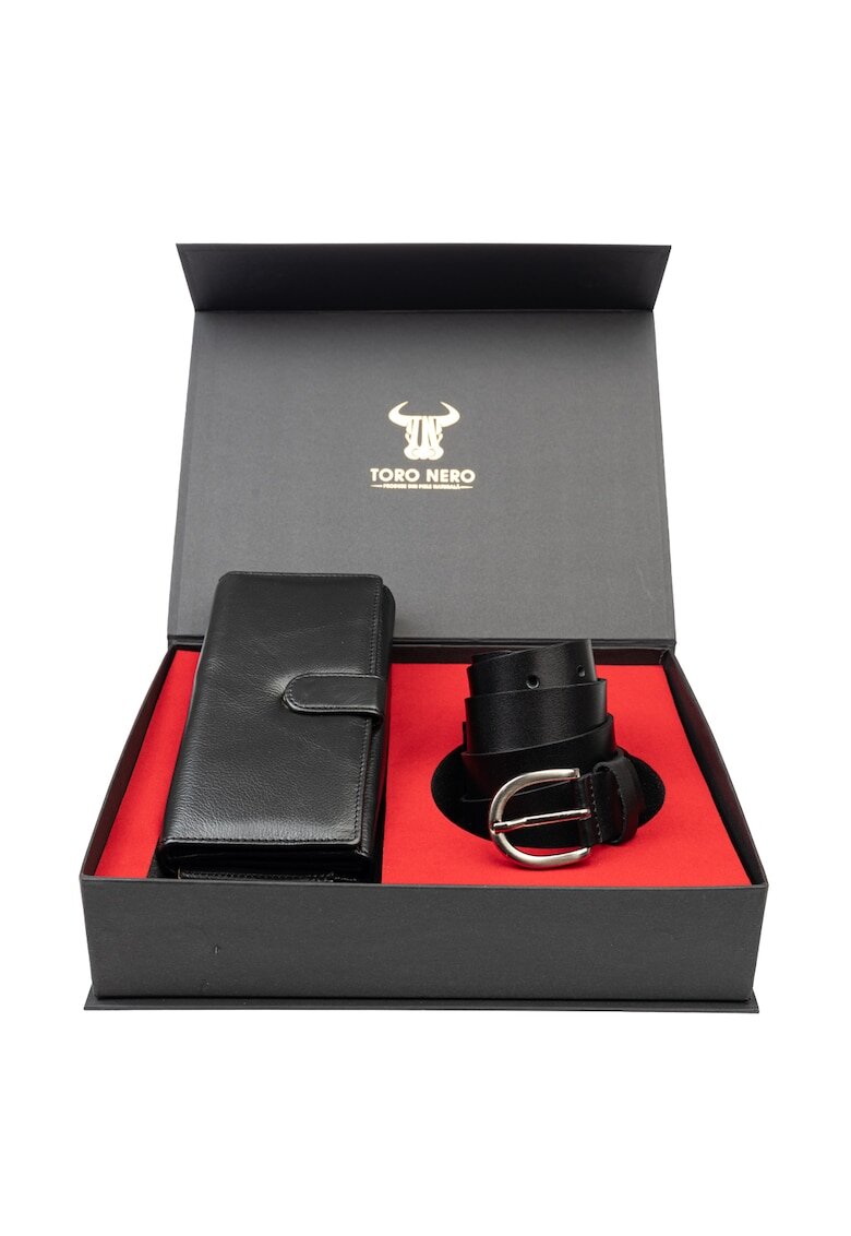 Toro Nero Комплект дамски портфейл и колан - естествена кожа - - Reset-Middle