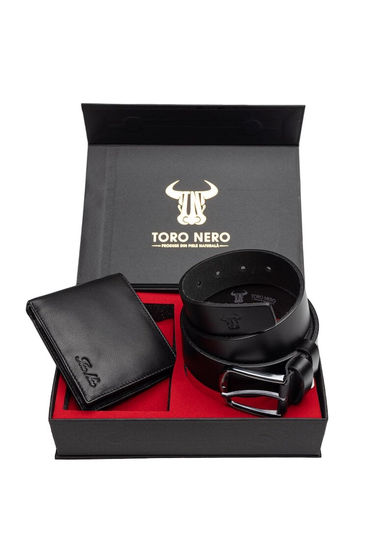 Toro Nero Комплект портфейл и колан - мъжки - от естествена кожа Max-Rubber