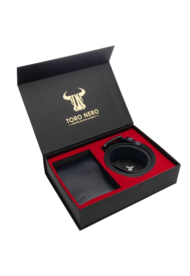 Toro Nero Комплект портфейл и колан - мъжки - от естествена кожа - - Sensation xxl