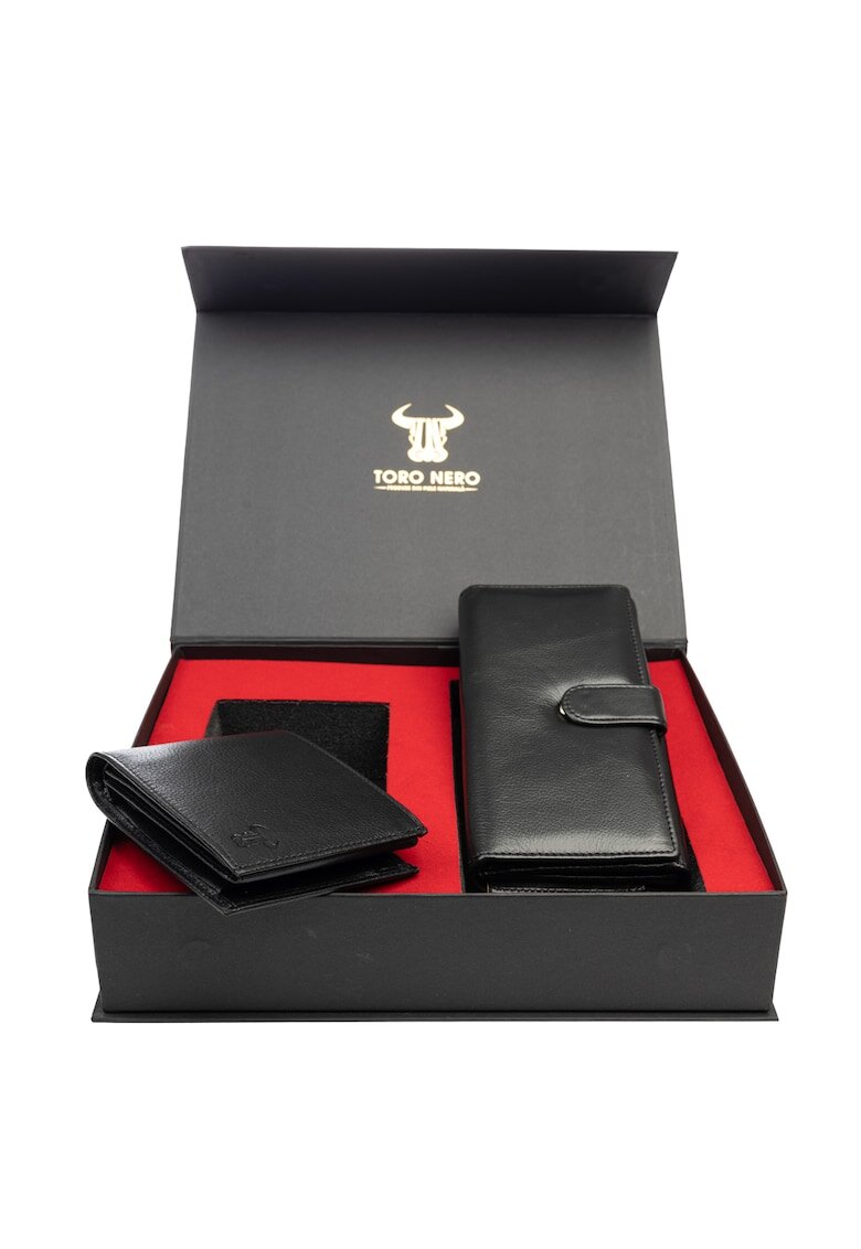 Toro Nero Комплект портфейл за жени и портфейл за мъже - естествена кожа - Reset-Muselles - - 9.5*19*3