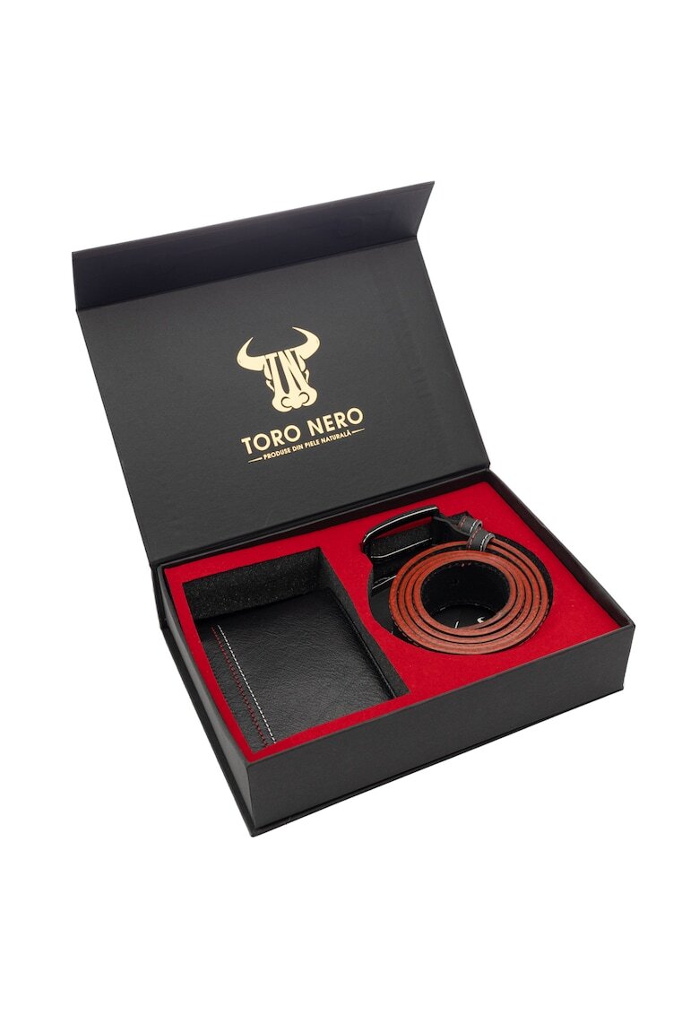 Toro Nero Подаръчен комплект Black Double Line Wallet