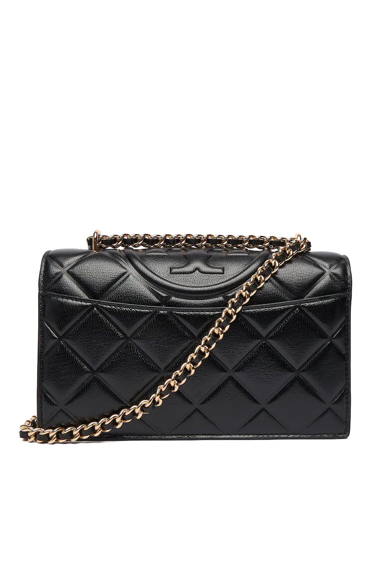Tory Burch Дамска чанта естествена кожа - черна - модел 300