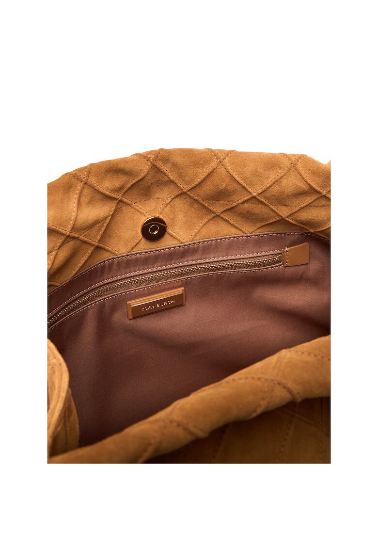 Tory Burch Дамска чанта Fleming Suede - цвят Chicory Brown - 200