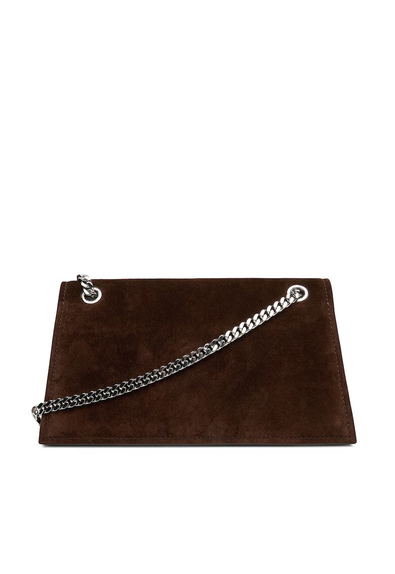 Tory Burch Дамска чанта Kira Turnlock - естествена кожа - цвят Dark Cocoa