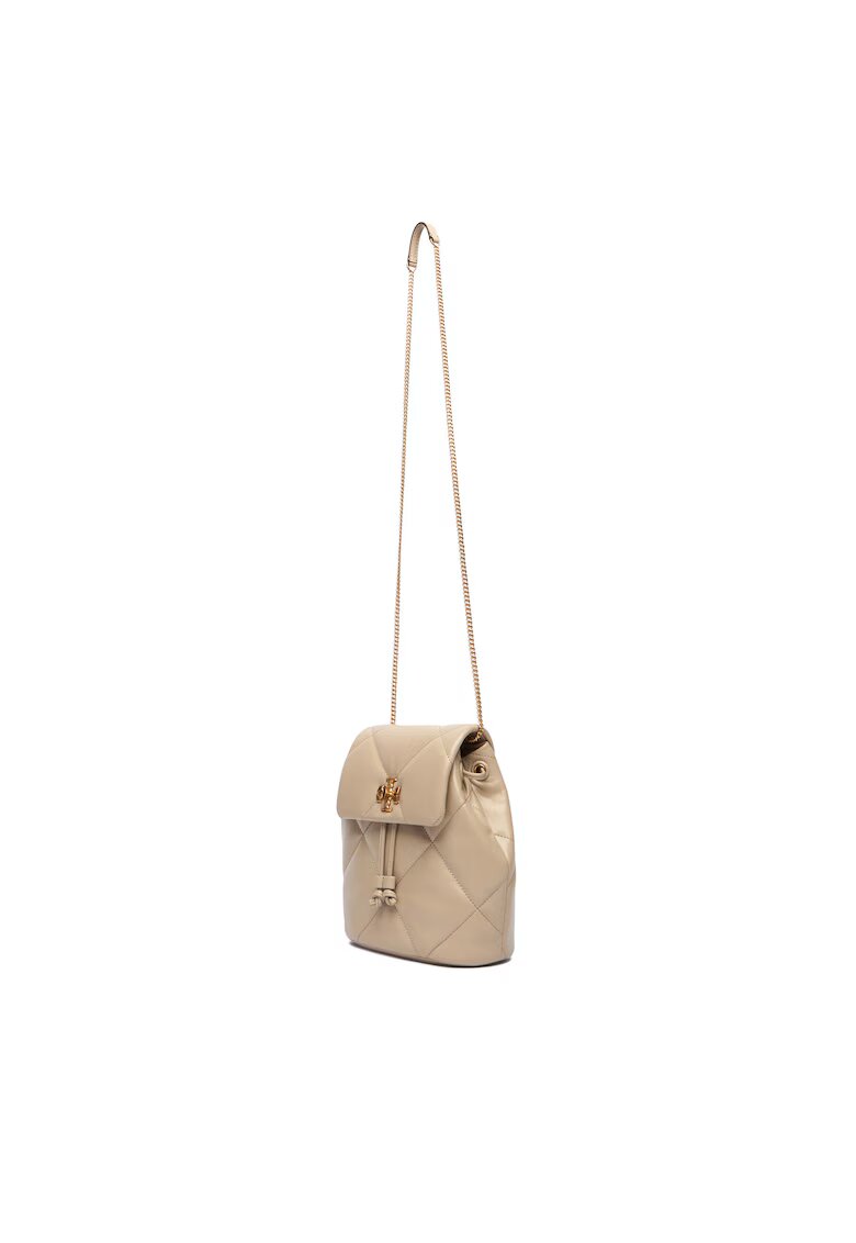 Tory Burch Дамска модна раница Kira Diamond Quilt - Светъл камък - 250 S