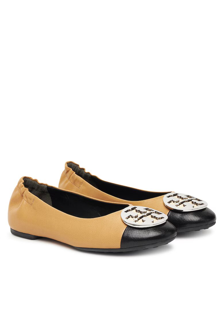Tory Burch Дамски балеринки - естествена кожа - кафяво/черно