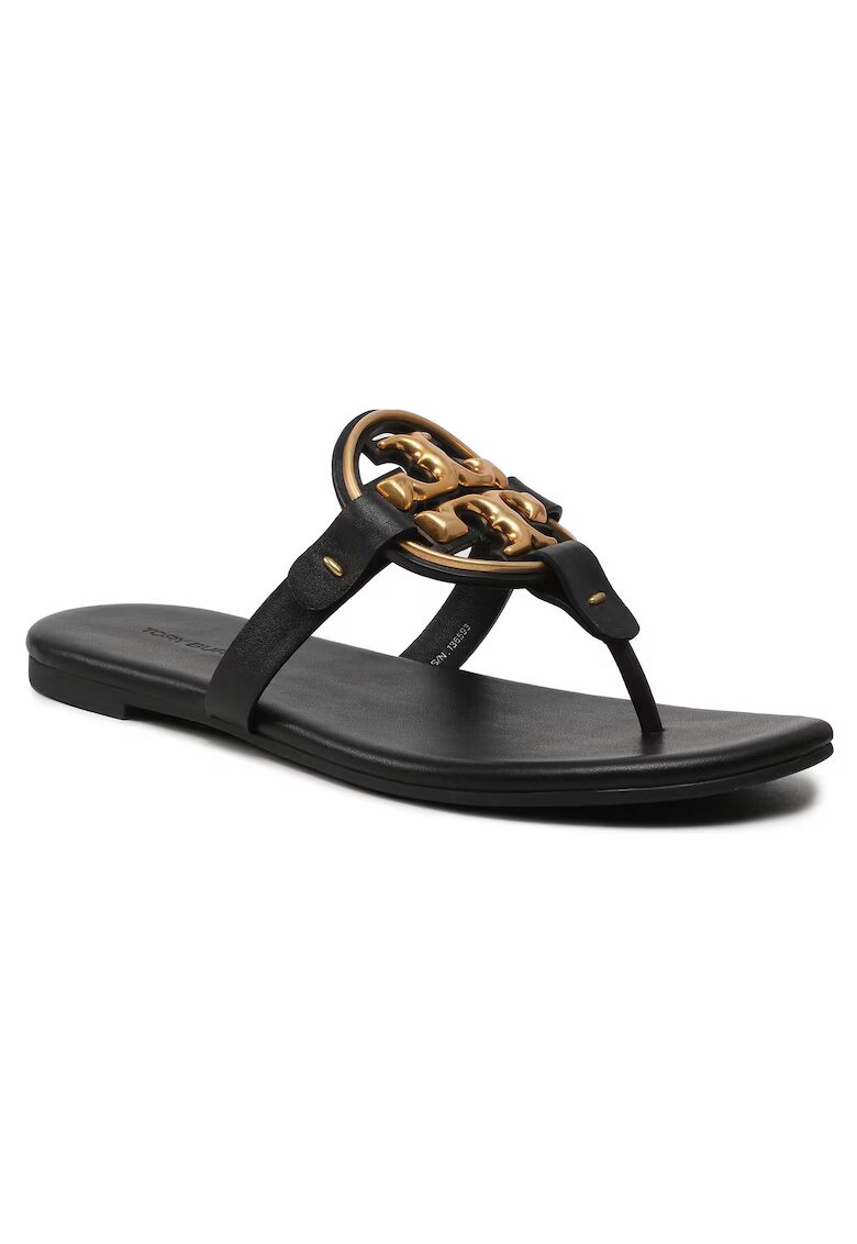 Tory Burch Дамски чехли - Perfect Black 006 - естествена кожа - Metal Miller