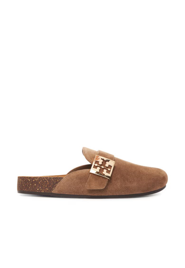 Tory Burch Дамски чехли River Rock / Gold - естествена кожа