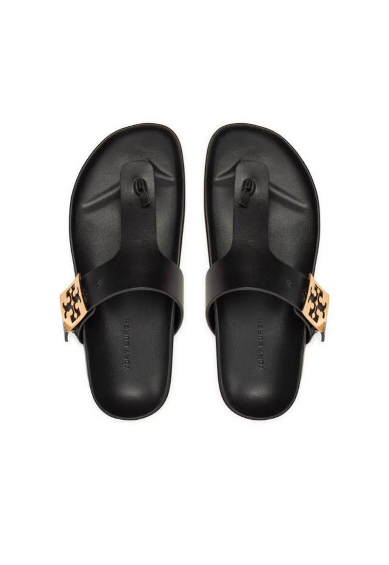 Tory Burch Дамски чехли Slapi - черни - от естествена кожа