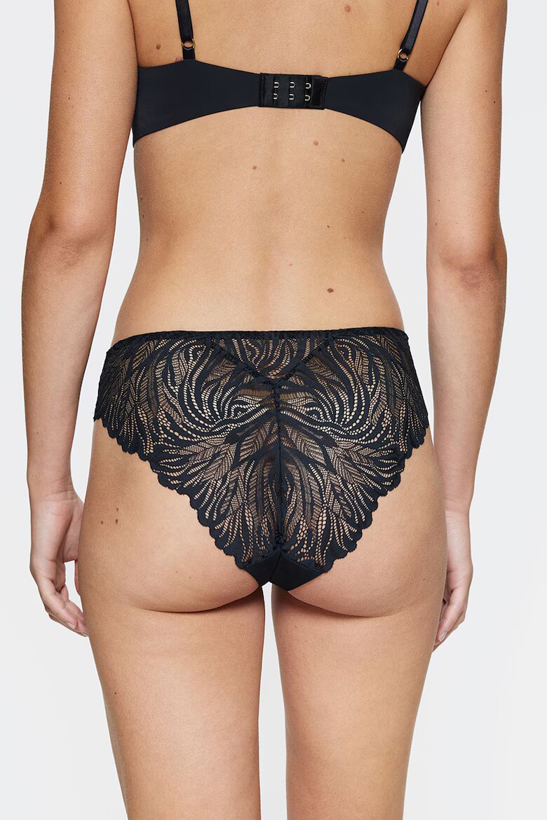 Triumph Безшевни бикини Pretty Micro с дантелена задна част Черен/Прозрачен
