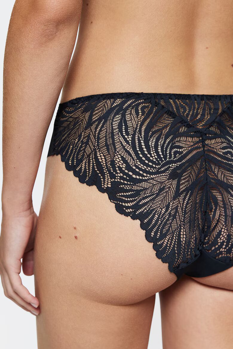 Triumph Безшевни бикини Pretty Micro с дантелена задна част Черен/Прозрачен