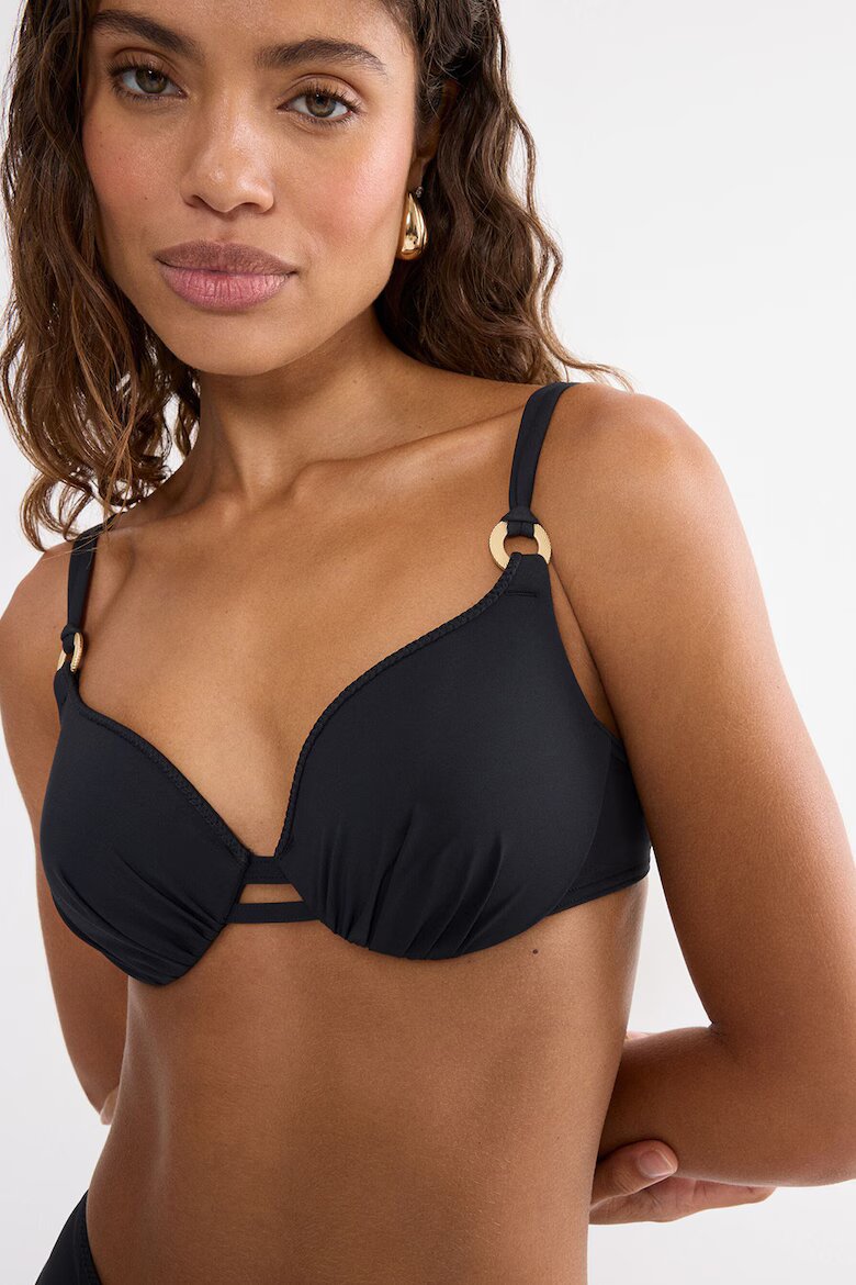 Triumph Подплатена горна част на бански Summer Twist Избеляло черно