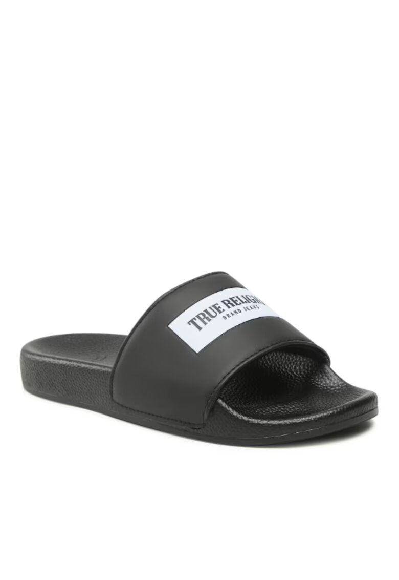 True Religion Мъжки чехли джапанки Еко кожа Черни