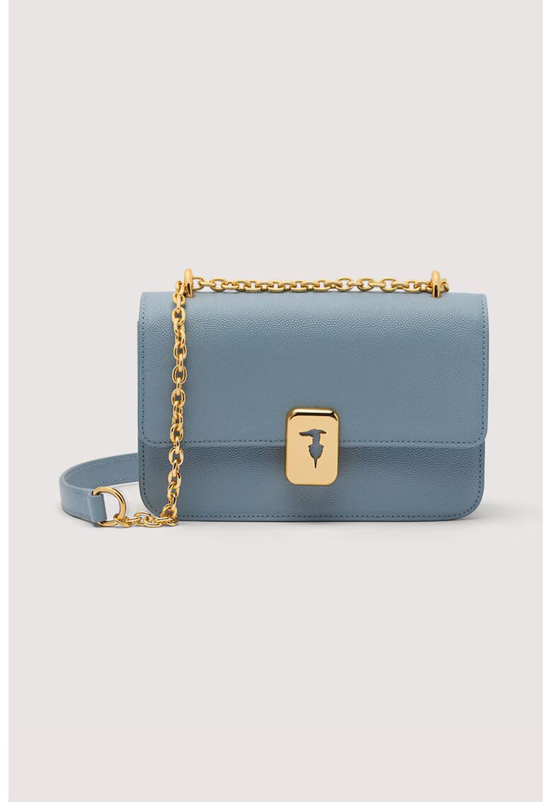 Trussardi Кожена чанта за рамо с верижка dwqfwq - - 13.5x20x7 см