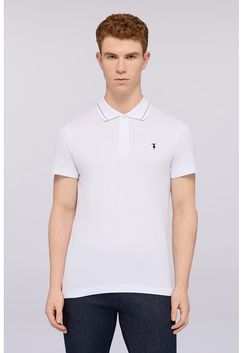 Trussardi Памучна тениска с яка