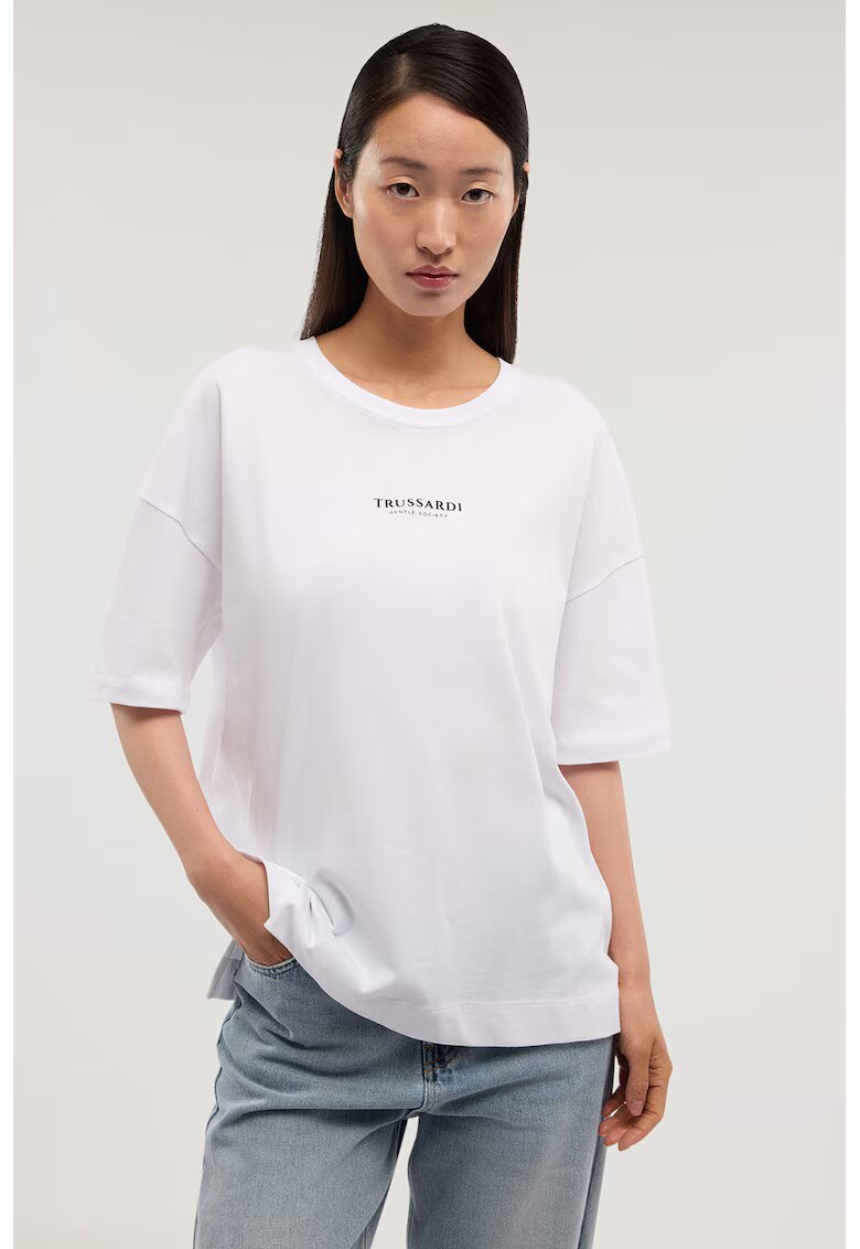 Trussardi Свободна памучна тениска
