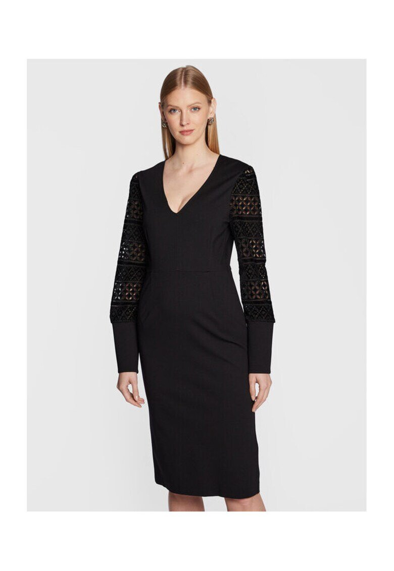 Twinset Коктейлна рокля 222TT2180 - черна