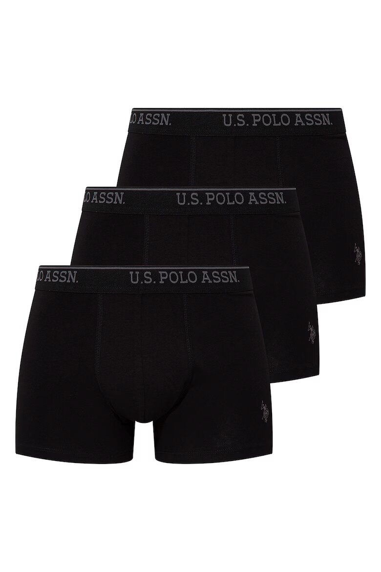 U.S. Polo Assn. Боксерки с лого - 3 чифта Черен/Сив