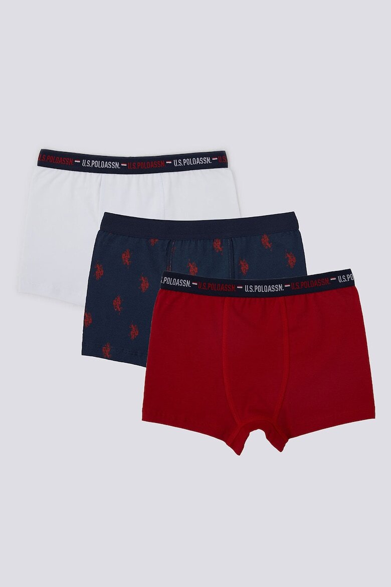 U.S. Polo Assn. Боксерки с лого 3 чифта Тъмночервен/Тъмносин