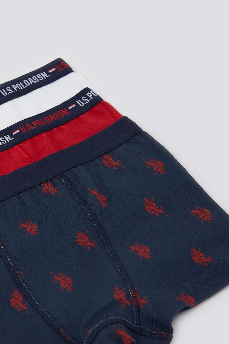 U.S. Polo Assn. Боксерки с лого 3 чифта Тъмночервен/Тъмносин